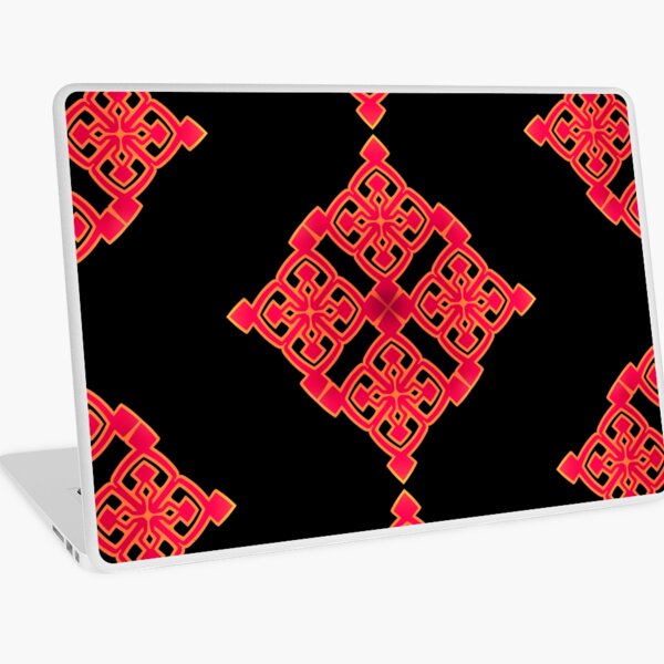 Red Hydrangea Emblem Laptop Skin