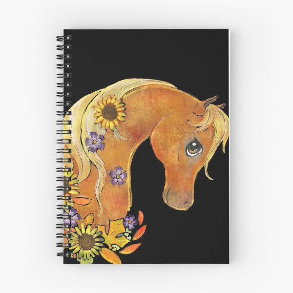 Item preview, Autumn Chestnut Arabian Horse with Fall Leaves and Flowers (Dark Background) designed and sold by thaneydesign.