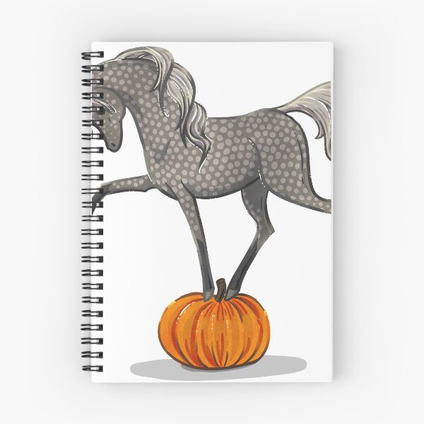 Item preview, Dapple Gray Dressage Horse on Halloween Pumpkin designed and sold by thaneydesign.