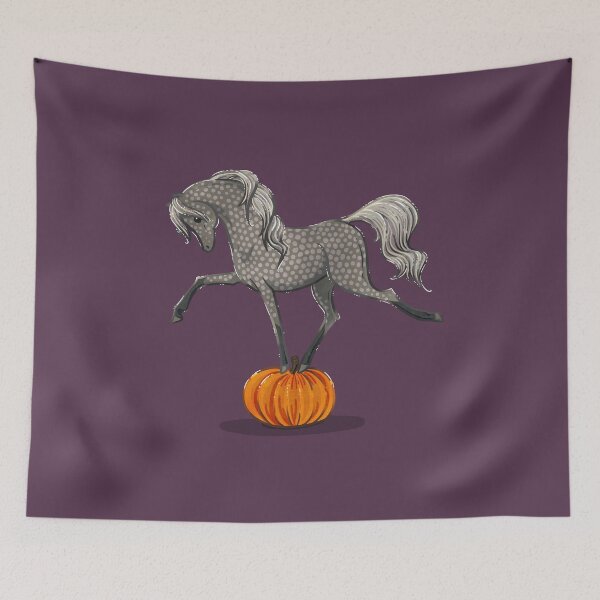 Item preview, Dapple Gray Dressage Horse on Halloween Pumpkin designed and sold by thaneydesign.