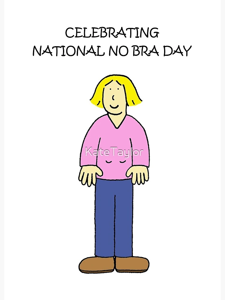 No Bra Day Hand Drawn Illustration. 13 October Day. Design For