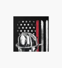 American Flag Thin Red Line Firefighter Helmet Art Board