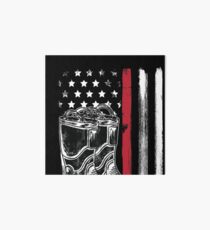 American Flag Thin Red Line Firefighter Boots Art Board