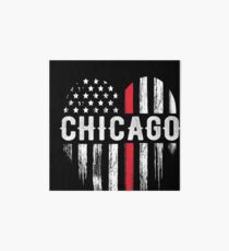 Thin Red Line Heart Chicago Firefighter Illinois Art Board