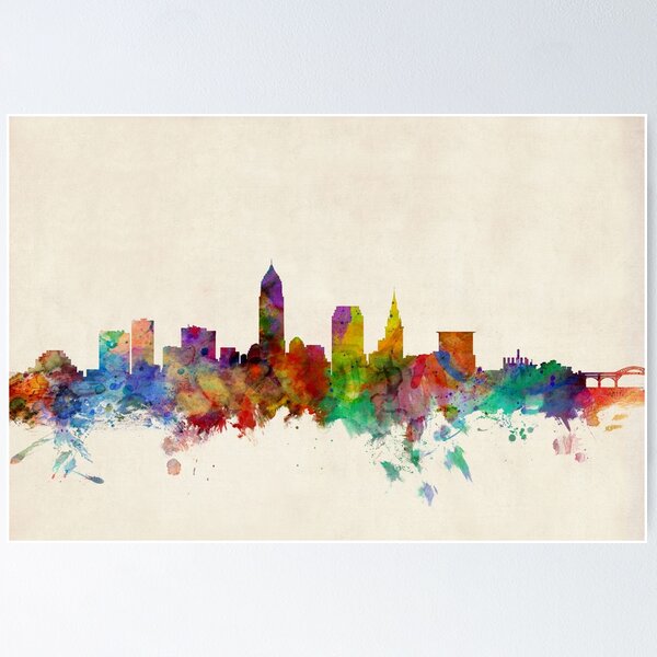 Item preview, Cleveland Ohio Skyline Cityscape designed and sold by MICHAEL TOMPSETT.