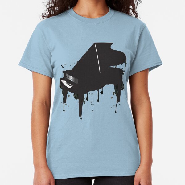 Mens I PLAY Piano Pianist Grand Acoustic Classic Novelty Music instrument TShirt