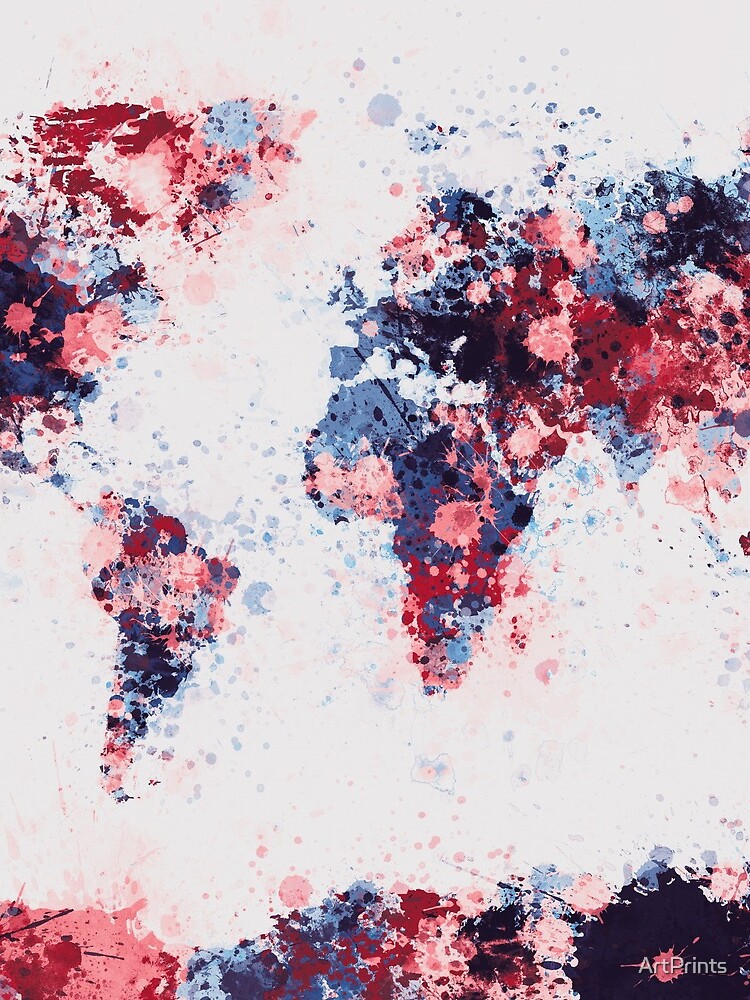 World Map Paint Splashes by ArtPrints