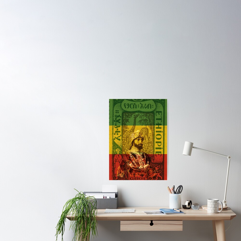 Haile Selassie Poster Rastafari Emperor of Ethiopia Rasta 