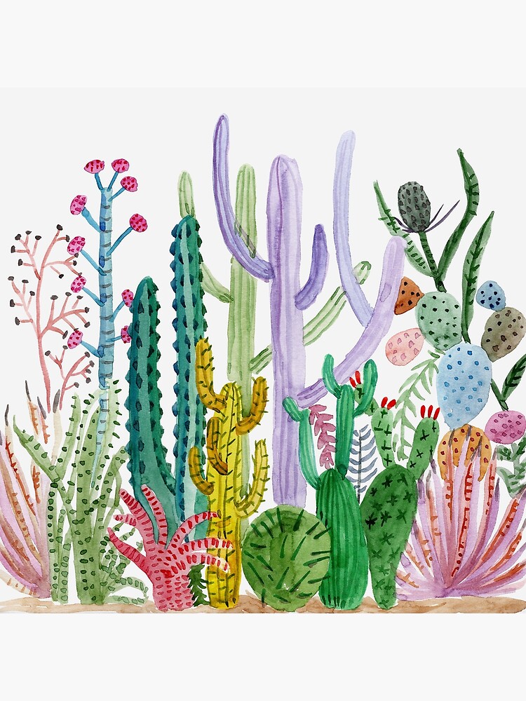 Watercolor Cacti by MarinaSotiriou