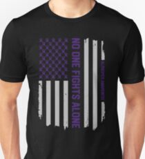 Alzheimer's Awareness Shirts - Alzheimers Awareness American Flag Unisex T-Shirt