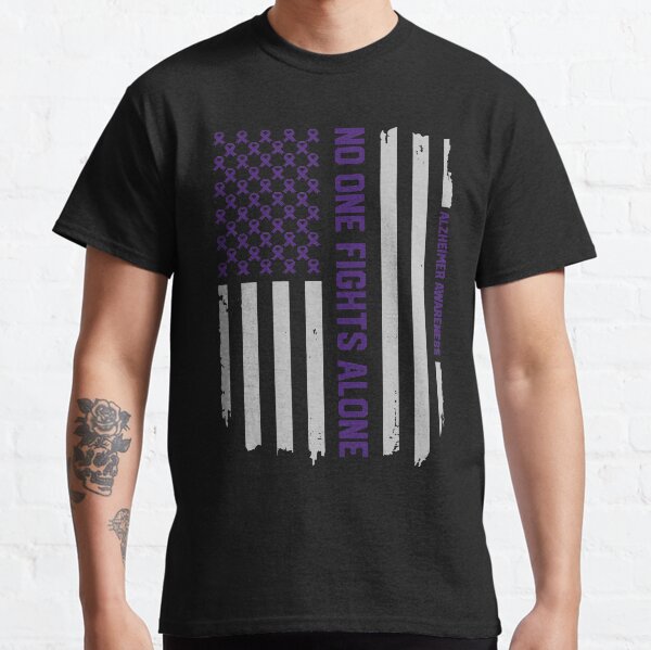 Alzheimer's Awareness Shirts - Alzheimers Awareness American Flag Classic T-Shirt