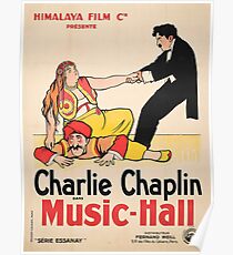Charlie Chaplin, Music Hall Poster Design, Himalaya Film C Poster
