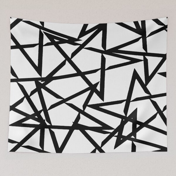 Item preview, Interlocking Black Star Polygon Shape Design designed and sold by taiche.