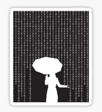 A Coding Downpour - Terminal Black Sticker