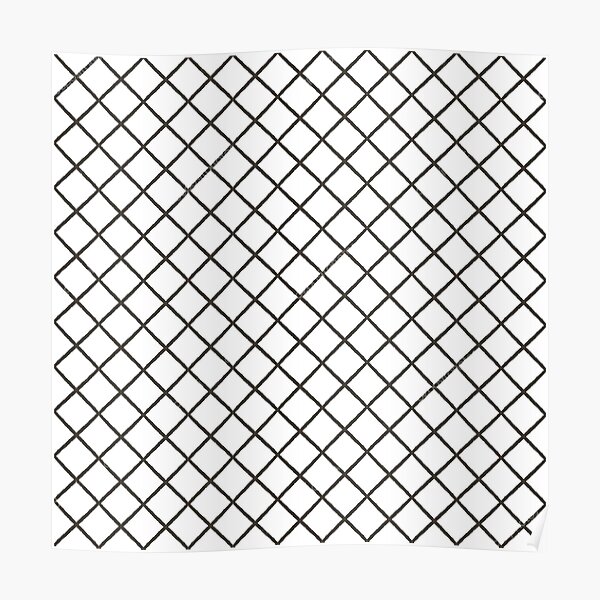 Uncomplicated Pattern fence metal wire #texture #pattern #chain #abstract white mesh grid steel net link chainlink seamless cage barrier iron wall prison Poster