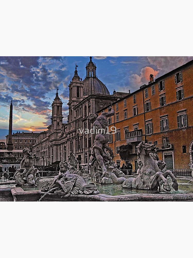 SALE!!! 絵 Piazza Navona ローマ、イタリア く日はお得♪ ローマのナヴォーナ広場（Piazza Rome）。絵画