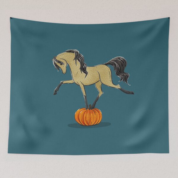 Item preview, Dun / Buckskin Dressage Horse on Halloween Pumpkin designed and sold by thaneydesign.