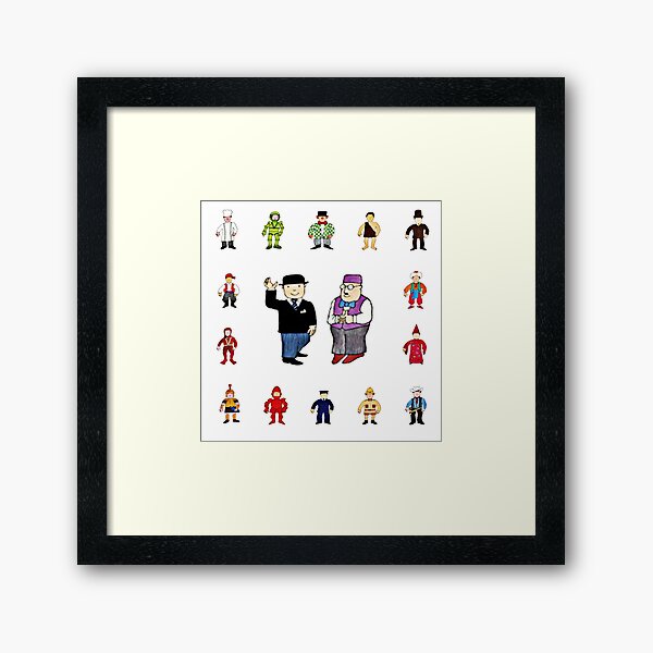 Mr Benn, The Shopkeeper and his most famous outfits Framed Art Print