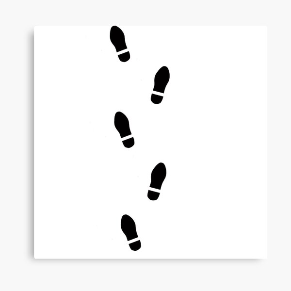 Shoe print, shoeprint, shoe prints, shoeprints, footprints, footprint, step by step, step, foot print, foot prints Canvas Print