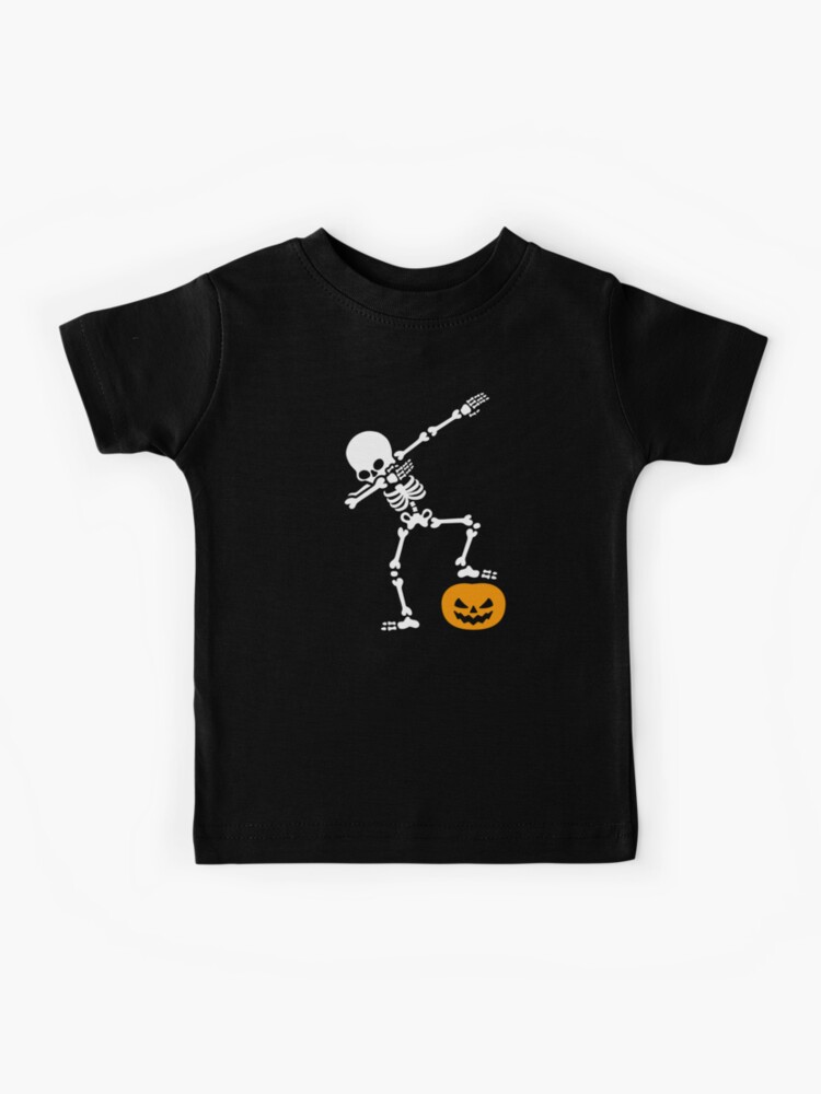 Dabbing Skeleton Dab Pumpkin Head Halloween Kids T Shirt By Laundryfactory Redbubble - skeleton girl halloween shirt roblox
