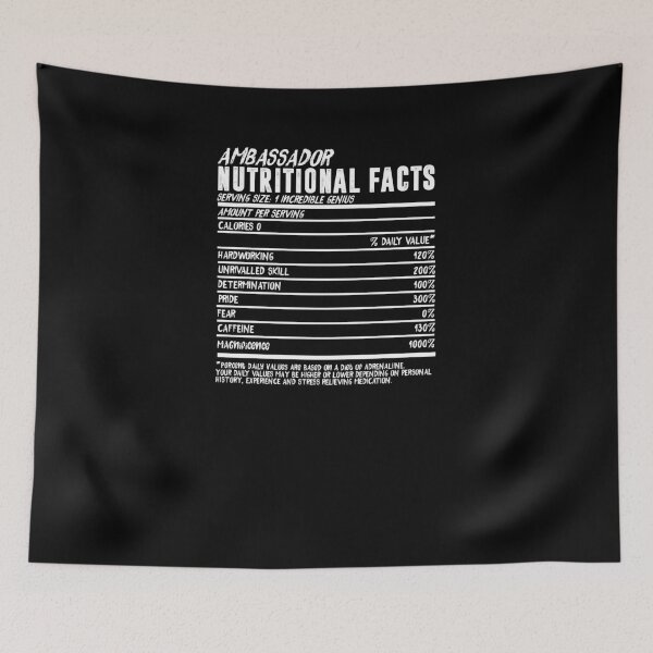 Item preview, Funny Ambassador Nutritional Facts Diplomat Politician Shirt designed and sold by LookTwice.