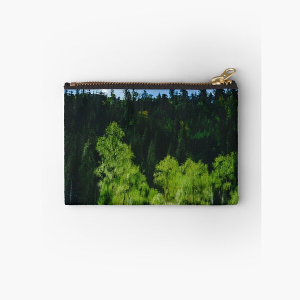 Item preview, Symmetry of trees reflection in calm water of forest lake, freshness of nature designed and sold by Alexander Sorokopud.