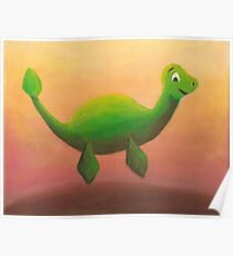 Nessie Swimming in Irn Bru Poster