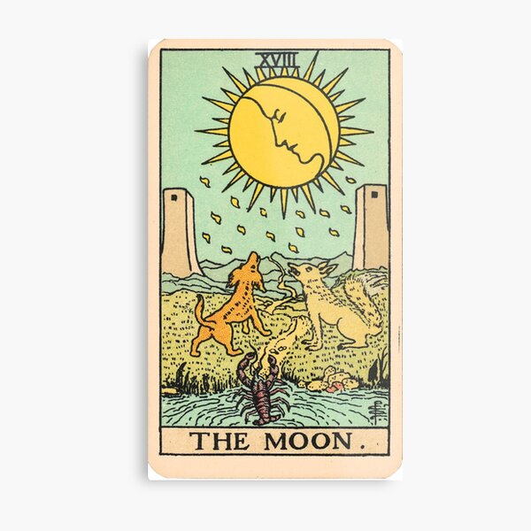 Tarot Card - The Moon Metal Print