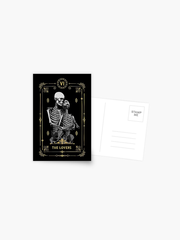La carte de tarot des amoureux Squelette gothique occulte' Tasse