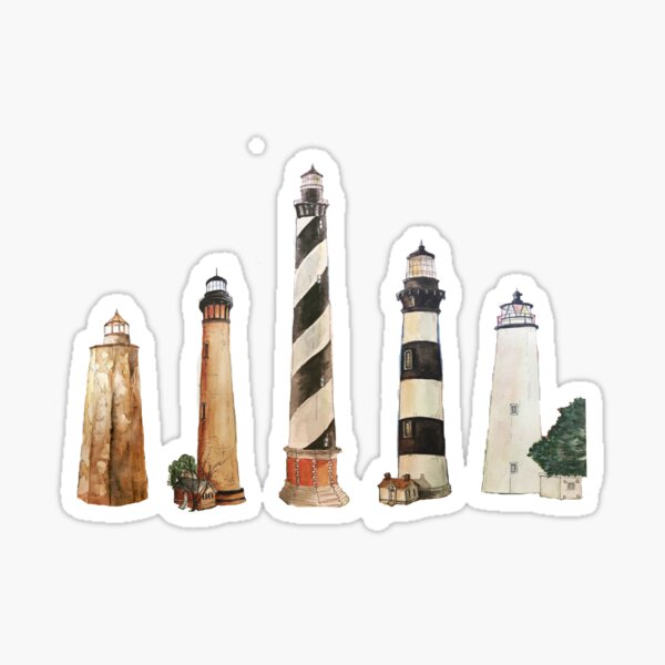 Lighthouses of North Carolina Sticker