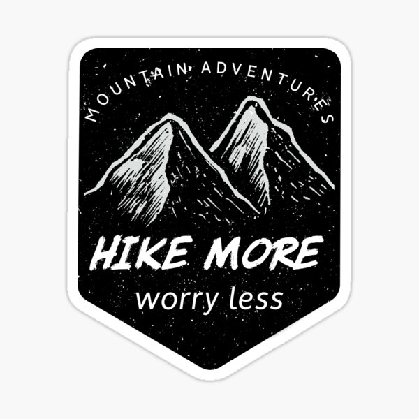thumbnail interactive-video image 1 of Hike More Worry Less Sticker - Outdoor Adventure Decal For Laptops, Water Bottles & Gear 1 of 12
