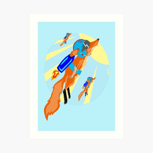Rocket Fox Brigade Art Print
