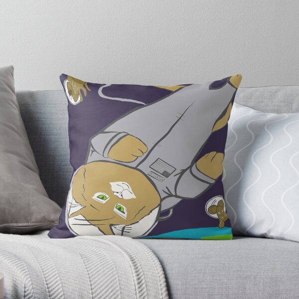 Space Cat Throw Pillow