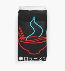 Spicy Ramen Noodles Neon Duvet Cover