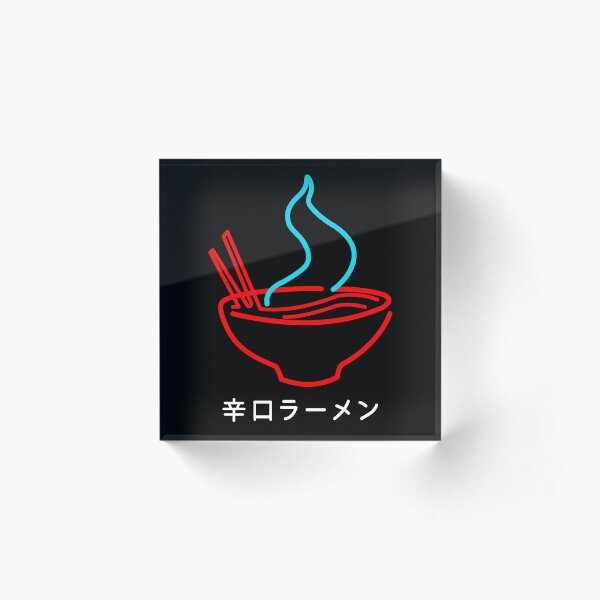 Spicy Ramen Noodles Neon Acrylic Block
