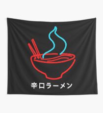 Spicy Ramen Noodles Neon Wall Tapestry
