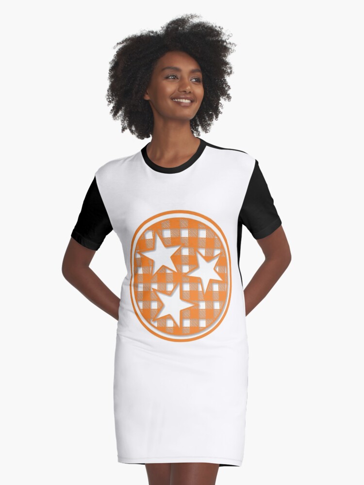 Thumbnail 1 of 5, Graphic T-Shirt Dress, Tennessee Gingham Tristar designed and sold by Morgan Turrentine.