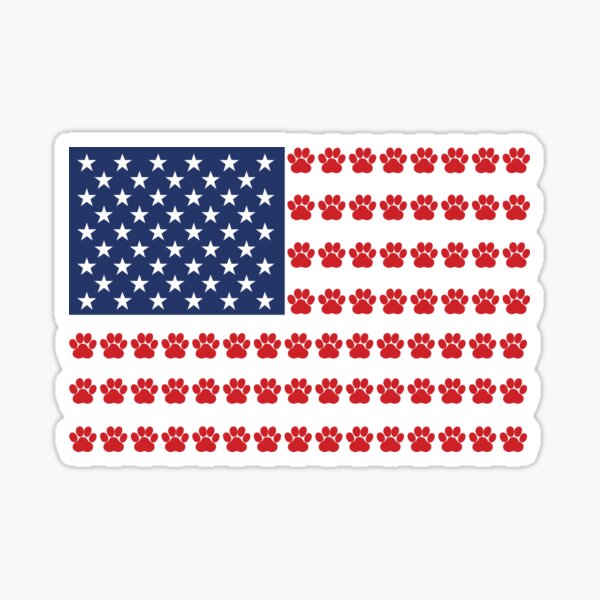 “Paw Print Flag” Sticker for Sale by DJBALOGH | Redbubble