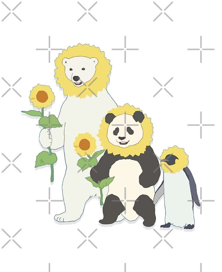 Shirokuma Cafe Panda Penguin Polar Bear Sunflower Edition Ipad Case Skin By Haytim Redbubble