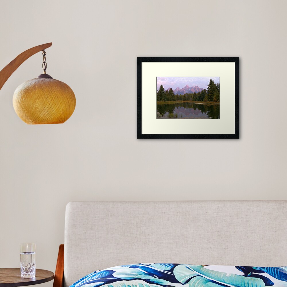 Grand Teton at Schwabacher's Landing Framed Art Print
