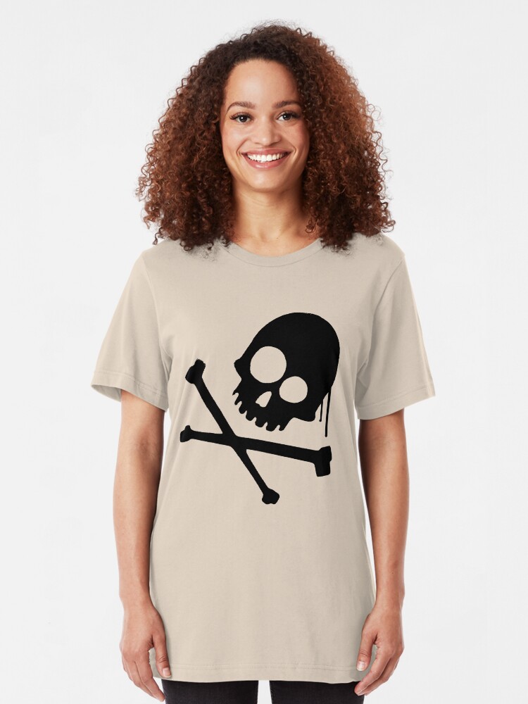 Alternate view of He's a Pirate. Slim Fit T-Shirt