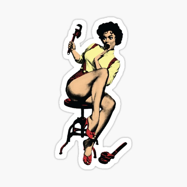 Item preview, Cute Plumber Pin-up Girl With Wrench designed and sold by 461VCC.