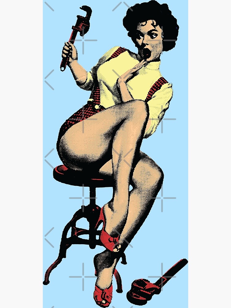 Vintage Sexy Pin-up Fix-it Girl PHOTO Plumber Legs Heels Art Print