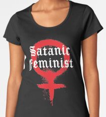 Satanische Feministische Graffiti Frauen Premium T-Shirts