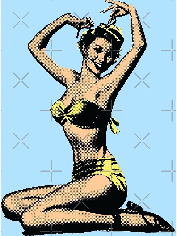 Cute Pin-up Girl In Yellow Bikini Poster for Sale by 461VCC