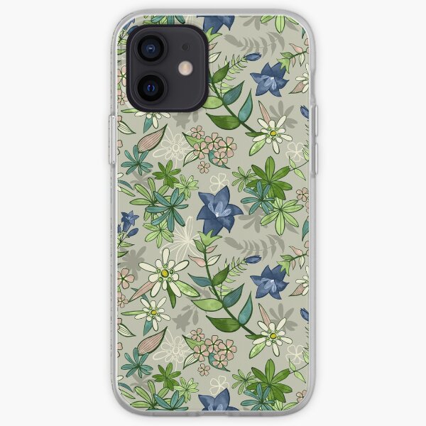 Alpine Flowers - Gentian, Edelweiss iPhone Soft Case