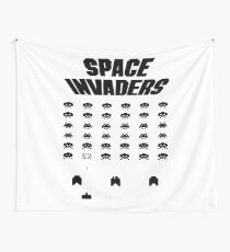 Invaders From Space 8bit Retro Video Game Pixel Alien Invasion T Shirt, tshirt, tee, jersey, poster, artwork Wall Tapestry
