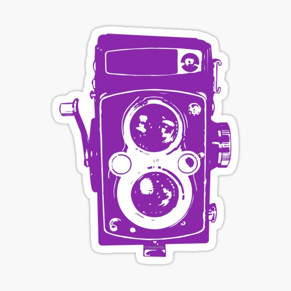 Big Vintage Camera Love - Purple Sticker