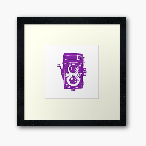 Big Vintage Camera Love - Purple Framed Art Print