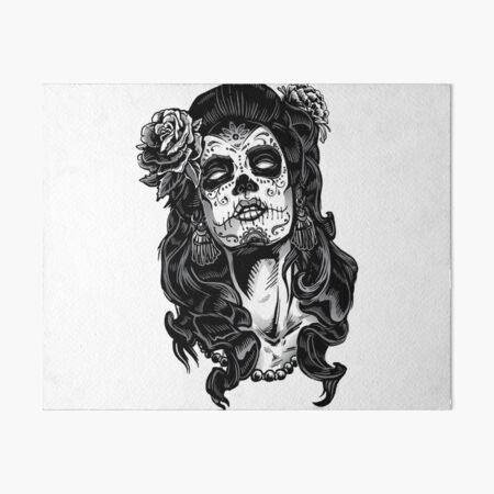 San Francisco Baseball Sugar Skull Art Board Print for Sale by